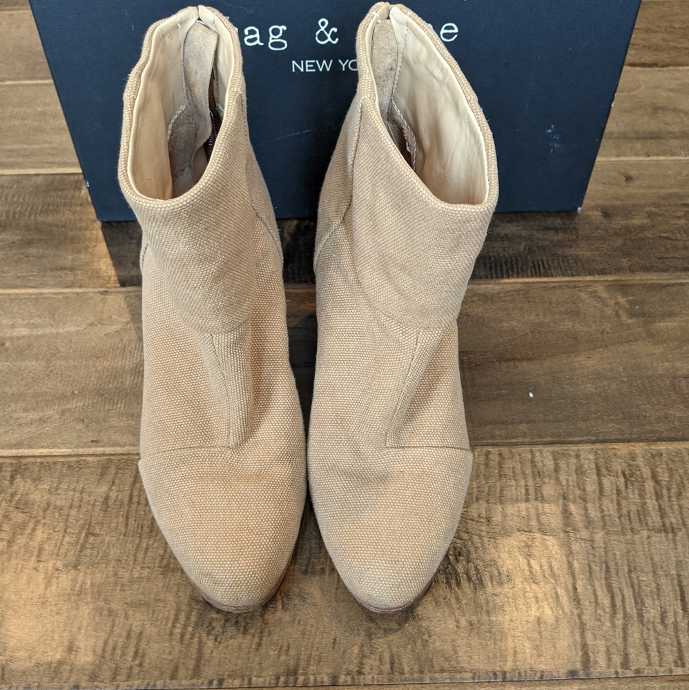 Rag & Bone Newbury Canvas Bootie Size 37 Tan/Came… - image 2